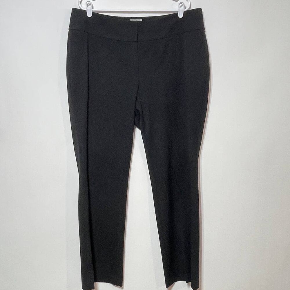 Halogen Pants Womens Plus 16W Black Straight Leg Stretchy Chino Trousers 40x33